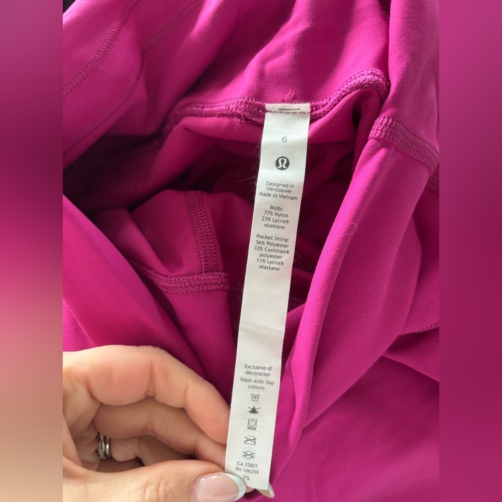 NWOT Lululemon Wunder Train HR Tight Magenta Purple MGPR Pant Everlux Size 6 - Picture 5 of 6